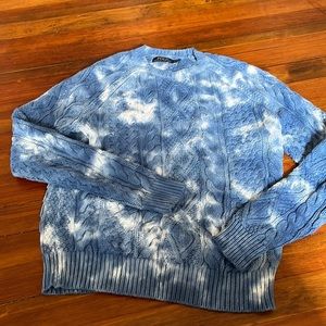 Polo Ralph Lauren tie die cable knit fisherman’s sweater sz Men’s Small